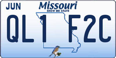 MO license plate QL1F2C