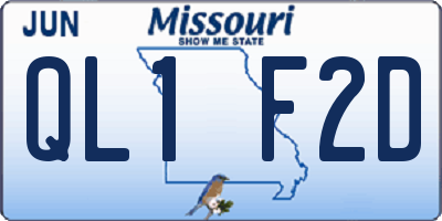 MO license plate QL1F2D