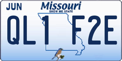 MO license plate QL1F2E