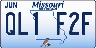 MO license plate QL1F2F