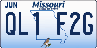 MO license plate QL1F2G