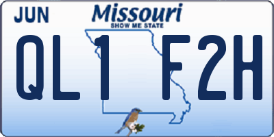 MO license plate QL1F2H