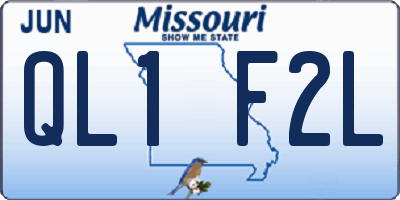 MO license plate QL1F2L