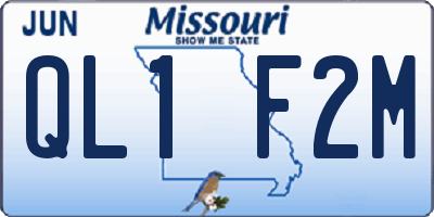 MO license plate QL1F2M