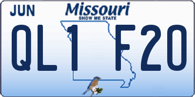MO license plate QL1F2O