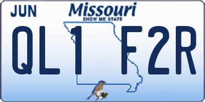 MO license plate QL1F2R