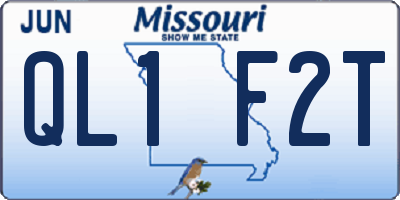 MO license plate QL1F2T