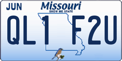 MO license plate QL1F2U