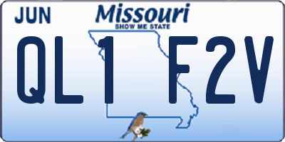 MO license plate QL1F2V