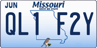 MO license plate QL1F2Y
