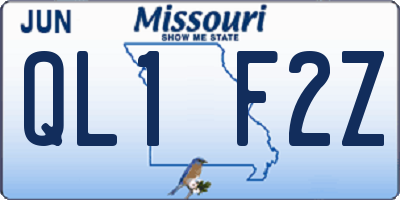 MO license plate QL1F2Z