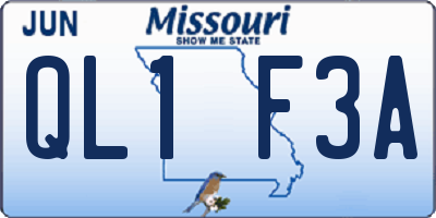 MO license plate QL1F3A