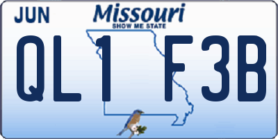 MO license plate QL1F3B