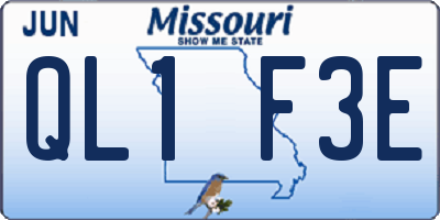 MO license plate QL1F3E