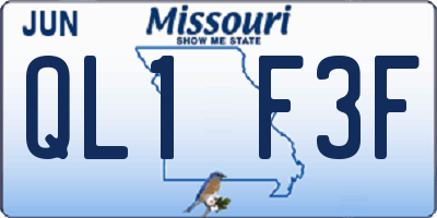MO license plate QL1F3F