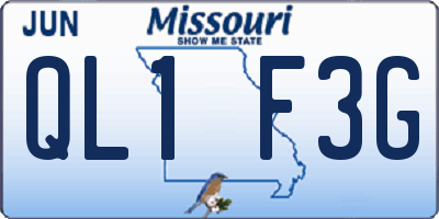 MO license plate QL1F3G