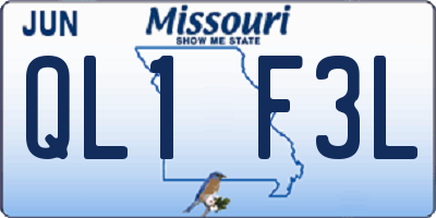 MO license plate QL1F3L