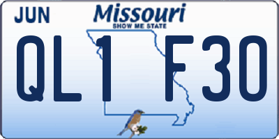 MO license plate QL1F3O