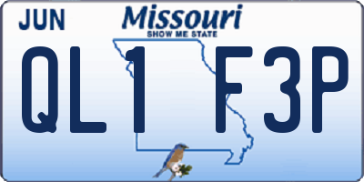 MO license plate QL1F3P