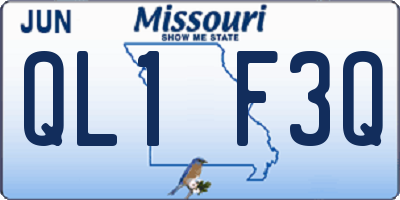 MO license plate QL1F3Q