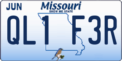 MO license plate QL1F3R