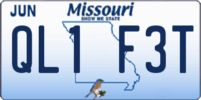 MO license plate QL1F3T