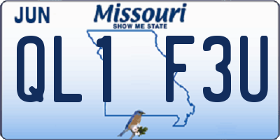 MO license plate QL1F3U