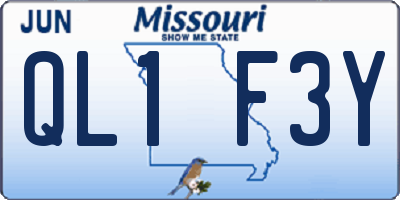 MO license plate QL1F3Y