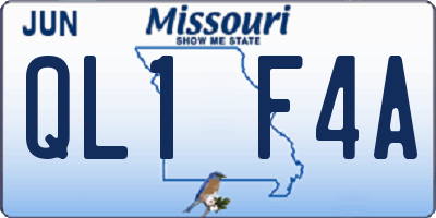 MO license plate QL1F4A