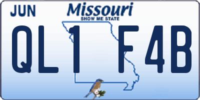 MO license plate QL1F4B