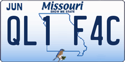 MO license plate QL1F4C