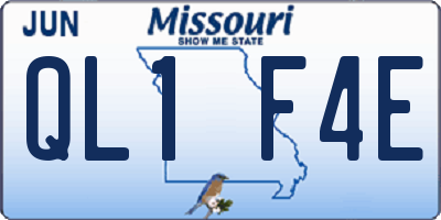 MO license plate QL1F4E