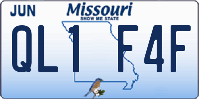 MO license plate QL1F4F