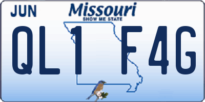 MO license plate QL1F4G