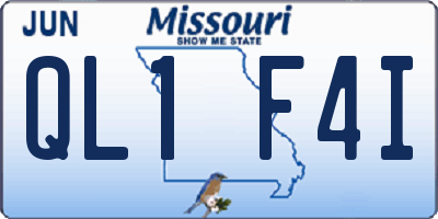 MO license plate QL1F4I
