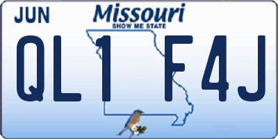MO license plate QL1F4J