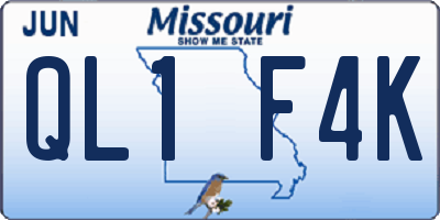 MO license plate QL1F4K
