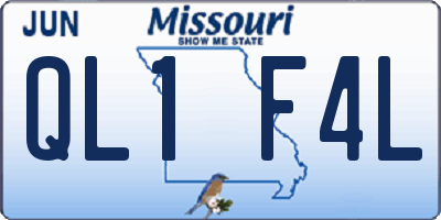MO license plate QL1F4L