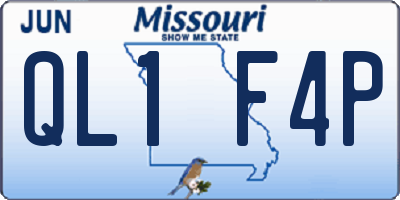 MO license plate QL1F4P