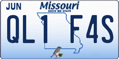 MO license plate QL1F4S