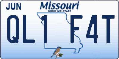 MO license plate QL1F4T