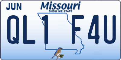 MO license plate QL1F4U