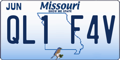 MO license plate QL1F4V