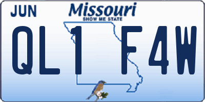 MO license plate QL1F4W