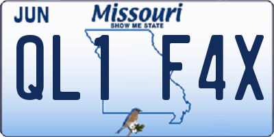 MO license plate QL1F4X
