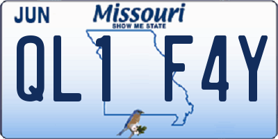 MO license plate QL1F4Y