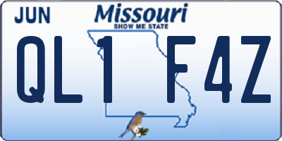 MO license plate QL1F4Z