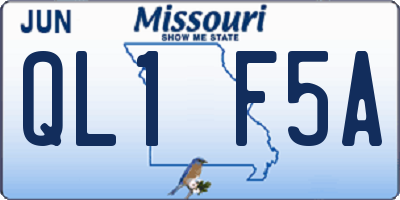 MO license plate QL1F5A