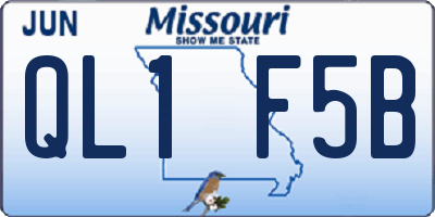 MO license plate QL1F5B
