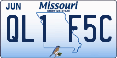 MO license plate QL1F5C